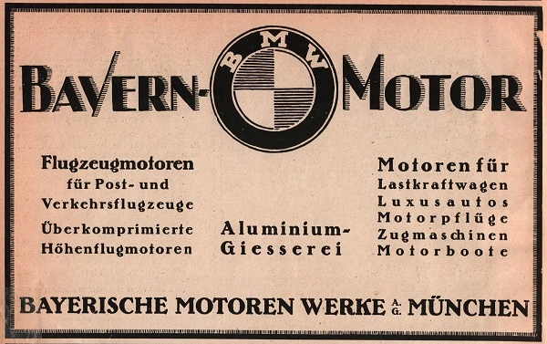 Афиша BMW 1918 год.