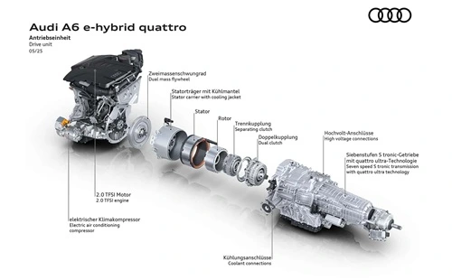 Электронный гибрид Audi A6 с двигателем Quattro